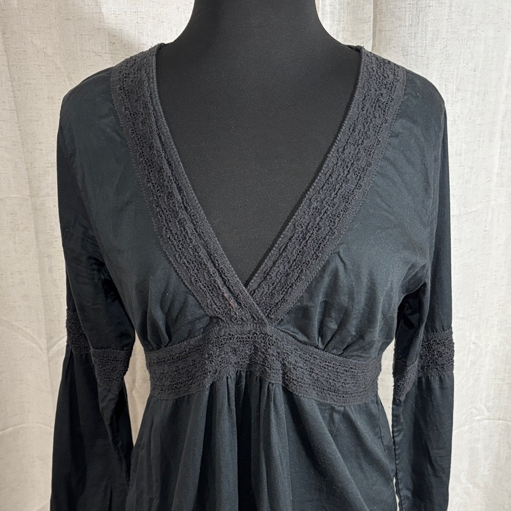 H&M L.O.G.G. Black Long Sleeve Dress